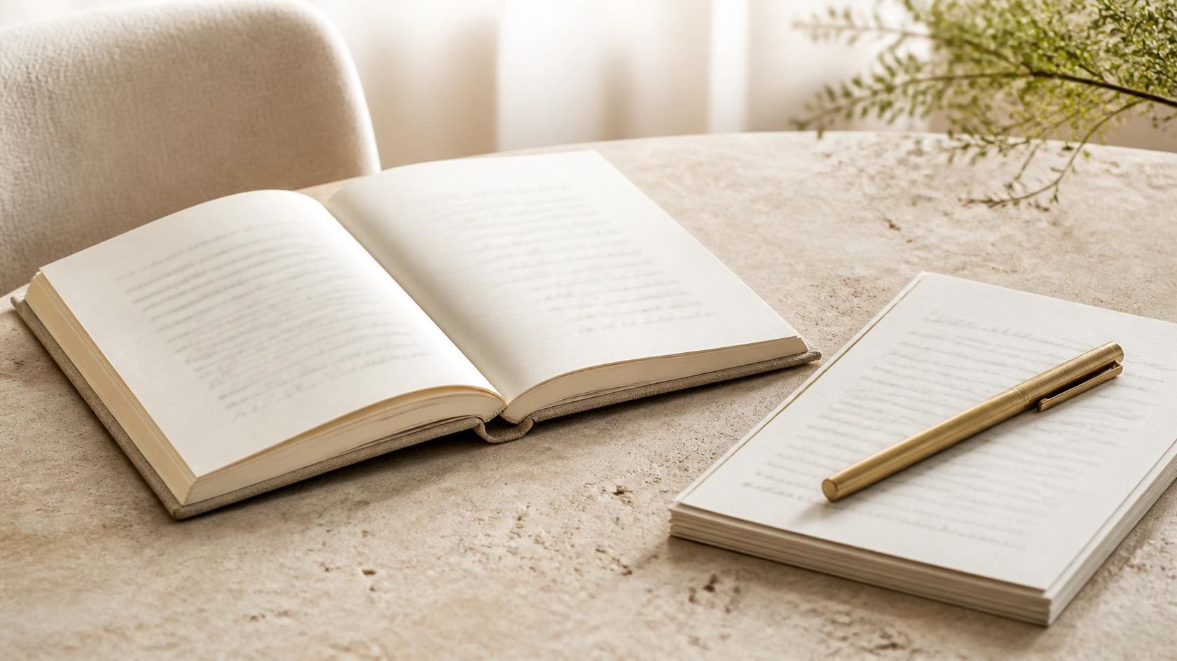 An open notebook and printed pages recording a documented standard
